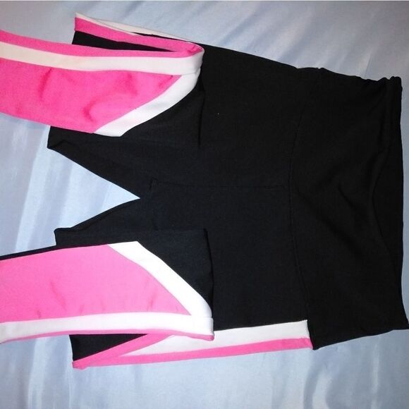 Ebb & Flow black, pink, and white workout pants, M - Picture 4 of 7